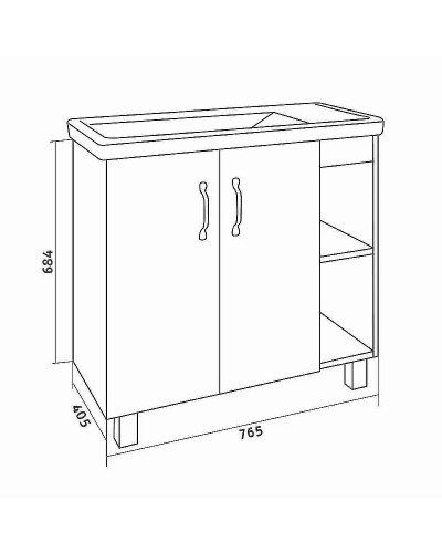 Тумба под раковину Grossman Флай 80 108002 Дуб сонома Серая