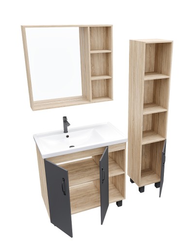 Тумба под раковину Grossman Флай 80 108002 Дуб сонома Серая