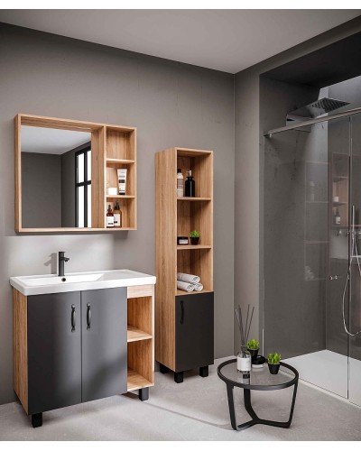 Тумба под раковину Grossman Флай 80 108002 Дуб сонома Серая