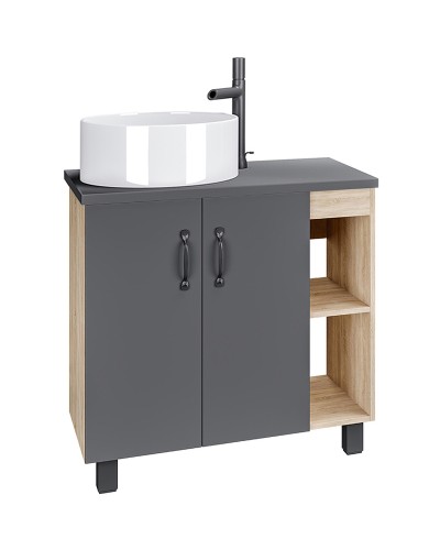 Тумба под раковину Grossman Флай 80 108002 Дуб сонома Серая