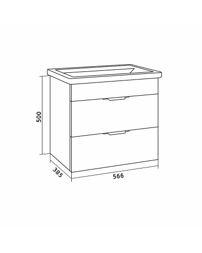 Тумба под раковину Grossman Форта 60 106005 подвесная Дуб галифакс