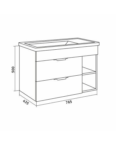 Тумба под раковину Grossman Форта 80 108004 подвесная Дуб галифакс