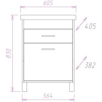 Тумба под раковину Onika Натали 60.13 106001 Ясень таормина
