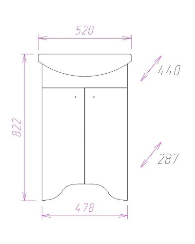 Тумба под раковину Onika Омега 50.10 105015 Белая