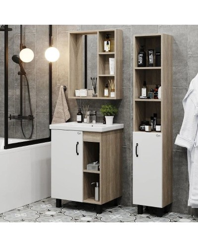 Тумба под раковину Onika Тимбер 60.01 106115 Белый матовый Дуб сонома