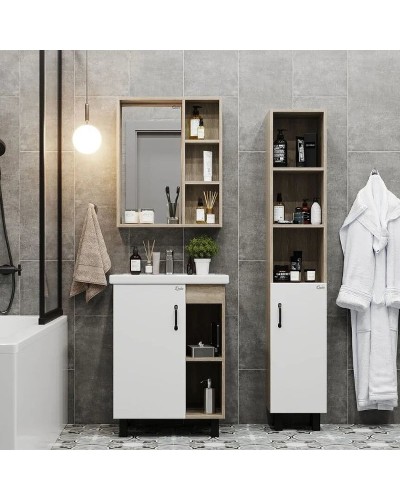 Тумба под раковину Onika Тимбер 60.01 106115 Белый матовый Дуб сонома