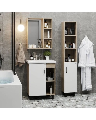 Тумба под раковину Onika Тимбер 60.01 106115 Белый матовый Дуб сонома