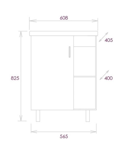 Тумба под раковину Onika Тимбер 60.01 106115 Белый матовый Дуб сонома