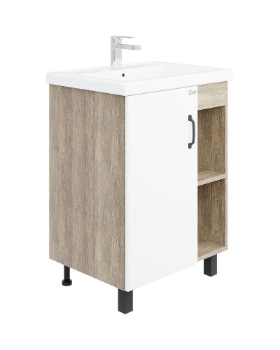 Тумба под раковину Onika Тимбер 60.01 106115 Белый матовый Дуб сонома