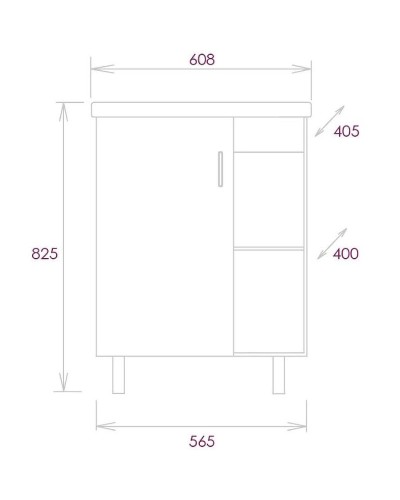 Тумба под раковину Onika Тимбер 60.01 106116 Серый матовый Дуб сонома