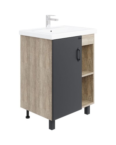 Тумба под раковину Onika Тимбер 60.01 106116 Серый матовый Дуб сонома