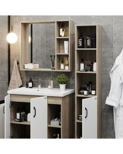 Тумба под раковину Onika Тимбер 80.10 108045 Белый матовый Дуб сонома