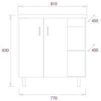 Тумба под раковину Onika Тимбер 80.10 108045 Белый матовый Дуб сонома