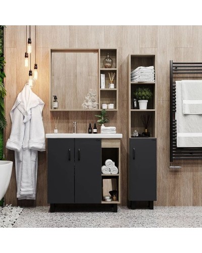 Тумба под раковину Onika Тимбер 80.10 108046 Серый матовый Дуб сонома