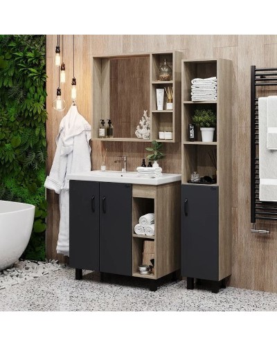 Тумба под раковину Onika Тимбер 80.10 108046 Серый матовый Дуб сонома