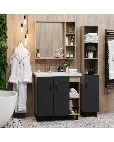 Тумба под раковину Onika Тимбер 80.10 108046 Серый матовый Дуб сонома