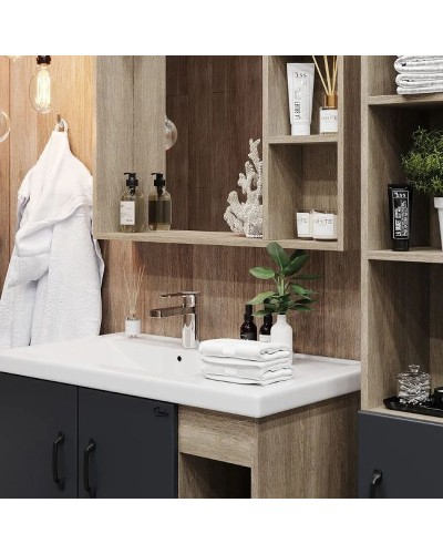 Тумба под раковину Onika Тимбер 80.10 108046 Серый матовый Дуб сонома