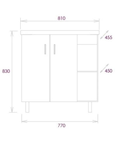 Тумба под раковину Onika Тимбер 80.10 108046 Серый матовый Дуб сонома