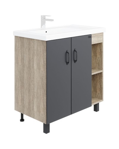Тумба под раковину Onika Тимбер 80.10 108046 Серый матовый Дуб сонома
