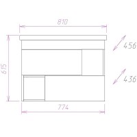 Тумба под раковину Onika Санторини 80.13 108043 подвесная Дуб белый крафт
