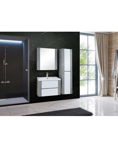 Тумба под раковину Onika Стоун 70.13 107044 подвесная Белая Светлый бетон