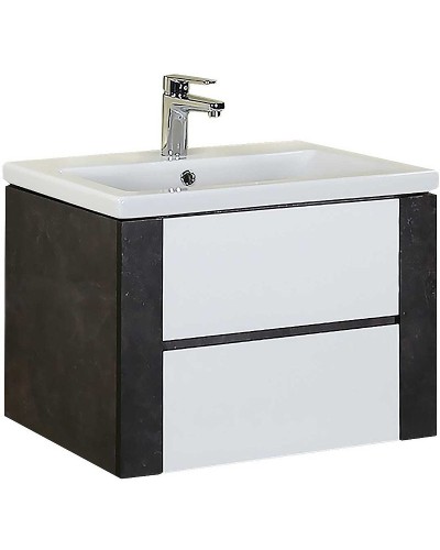 Тумба под раковину Onika Стоун 70.13 107045 подвесная Белая Темный бетон