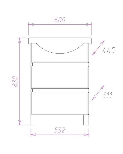 Тумба под раковину Onika Элита 60.13 106120 Белая