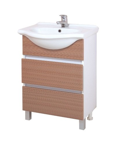 Тумба под раковину Onika Элита 60.13 106122 Штрокс коричневый Белый