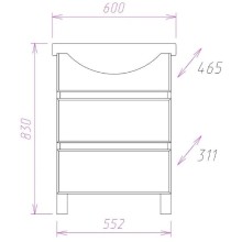 Тумба под раковину Onika Элита 60.13 106122 Штрокс коричневый Белый