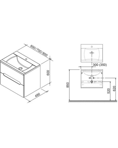 Тумба 70 см каппучино/белый глянец Ravak SD Classic II X000000909