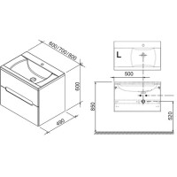 Тумба 80 см каппучино/белый глянец Ravak SD Classic II R X000000917