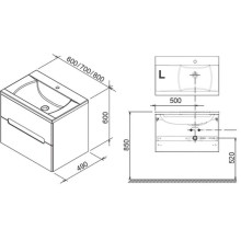 Тумба 80 см каппучино/белый глянец Ravak SD Classic II R X000000917