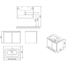 Тумба 60 см каппучино/белый глянец Ravak SDD Classic X000001088