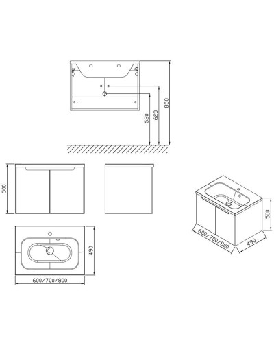 Тумба 70 см белый глянец Ravak SDD Classic X000001089