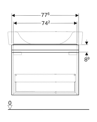 Тумба под раковину Geberit Renova Plan 77 869852000 подвесная Светлый вяз