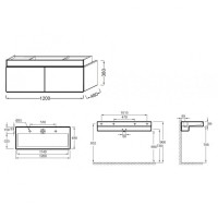 Тумба под раковину Jacob Delafon Terrace 120 EB1188-G1C подвесная Белый лак