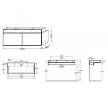 Тумба под раковину Jacob Delafon Terrace 120 EB1188-G1C подвесная Белый лак