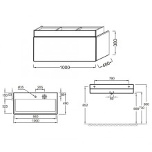 Тумба под раковину Jacob Delafon Terrace 100 EB1187-N23 подвесная Ледяной коричневый
