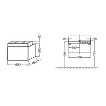 Тумба под раковину Jacob Delafon Terrace 60 EB1185-N23 подвесная Ледяной Коричневый лак