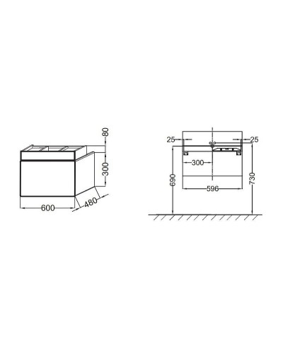 Тумба под раковину Jacob Delafon Terrace 60 EB1185-N23 подвесная Ледяной Коричневый лак