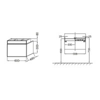 Тумба под раковину Jacob Delafon Terrace 60 EB1185-274 подвесная Черный лак