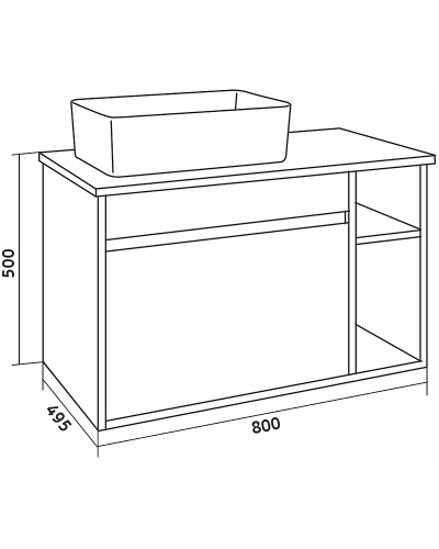 Тумба под раковину Grossman Фалькон 80 108005 подвесная Бетон