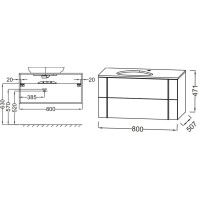 Тумба фактурный дуб 80 см Jacob Delafon Nouvelle Vague EB3039-E73