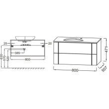 Тумба коричневая кожа 80 см Jacob Delafon Nouvelle Vague EB3039-NR2