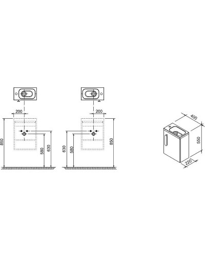 Тумба под раковину Ravak SD Chrome 40 X000000538 подвесная Белая глянцевая без дверцы
