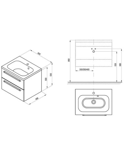 Тумба под раковину Ravak SD Chrome II 60 X000000918 подвесная Белая