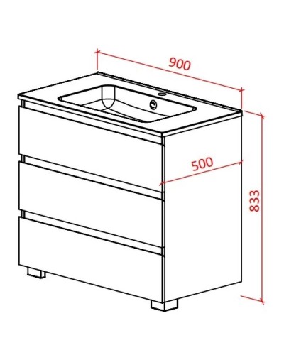 Тумба белый глянец 90 см Astra-Form Альфа 020313