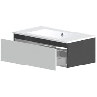 Тумба белый глянец/черный глянец 70 см Astra-Form Альфа 020406