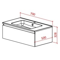 Тумба белый глянец/черный глянец 70 см Astra-Form Альфа 020406