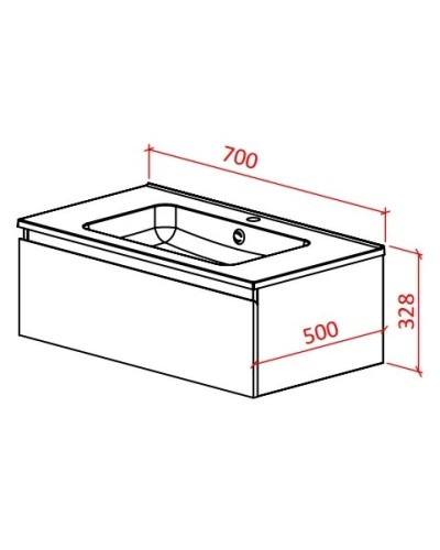 Тумба белый глянец/черный глянец 70 см Astra-Form Альфа 020406
